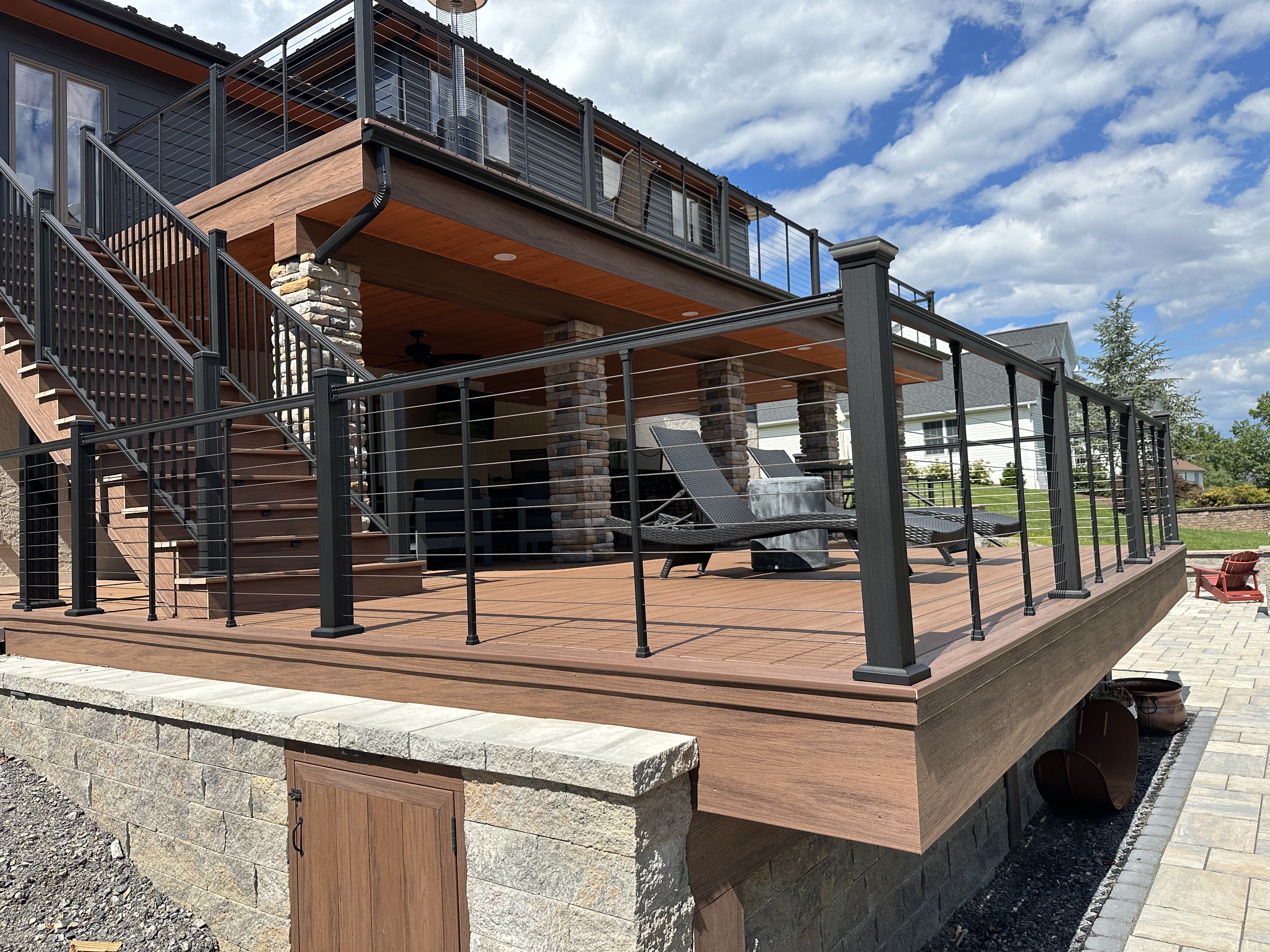 Multi-level deck and cable railing project