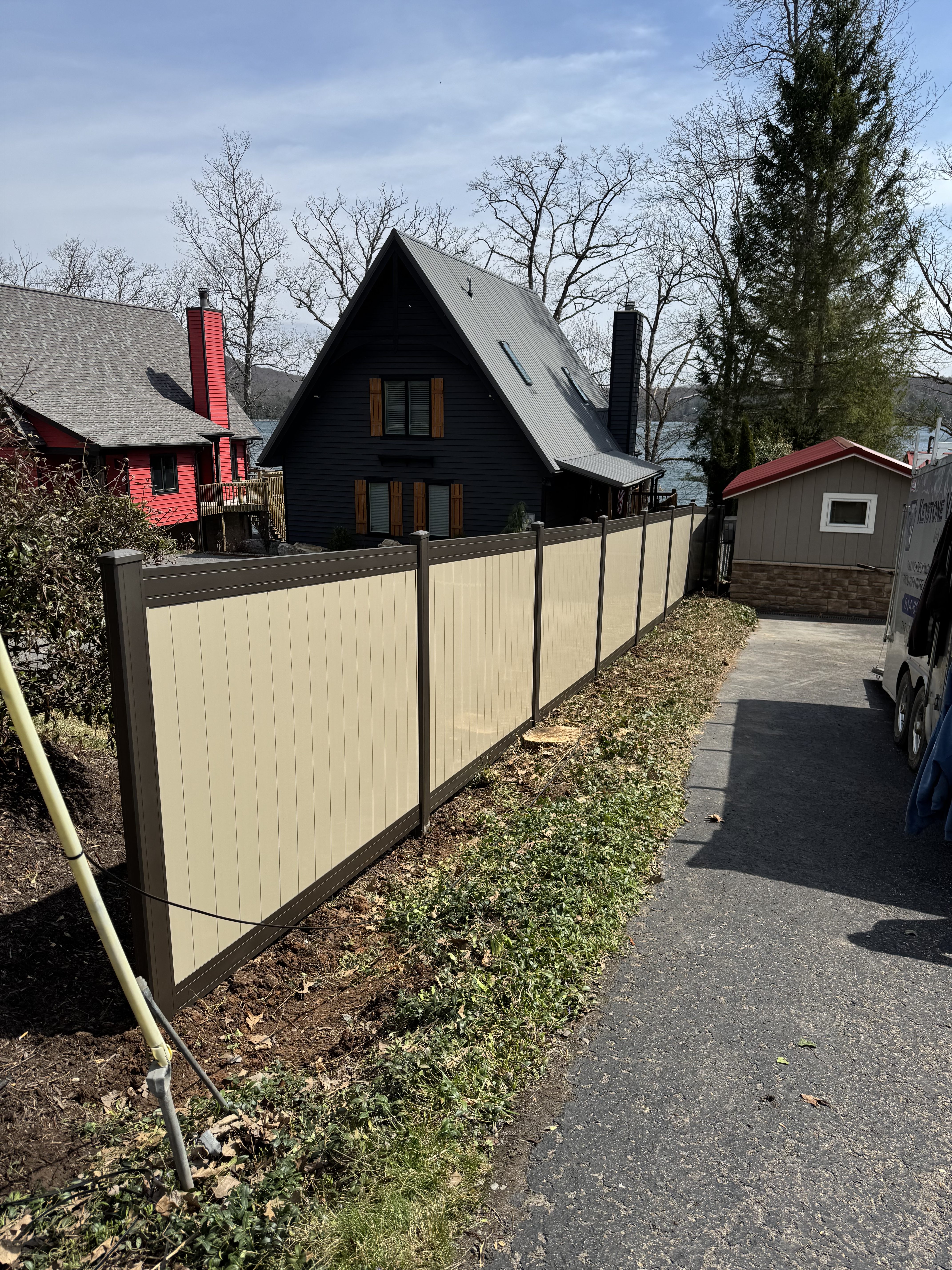 Fence installation along a property edge