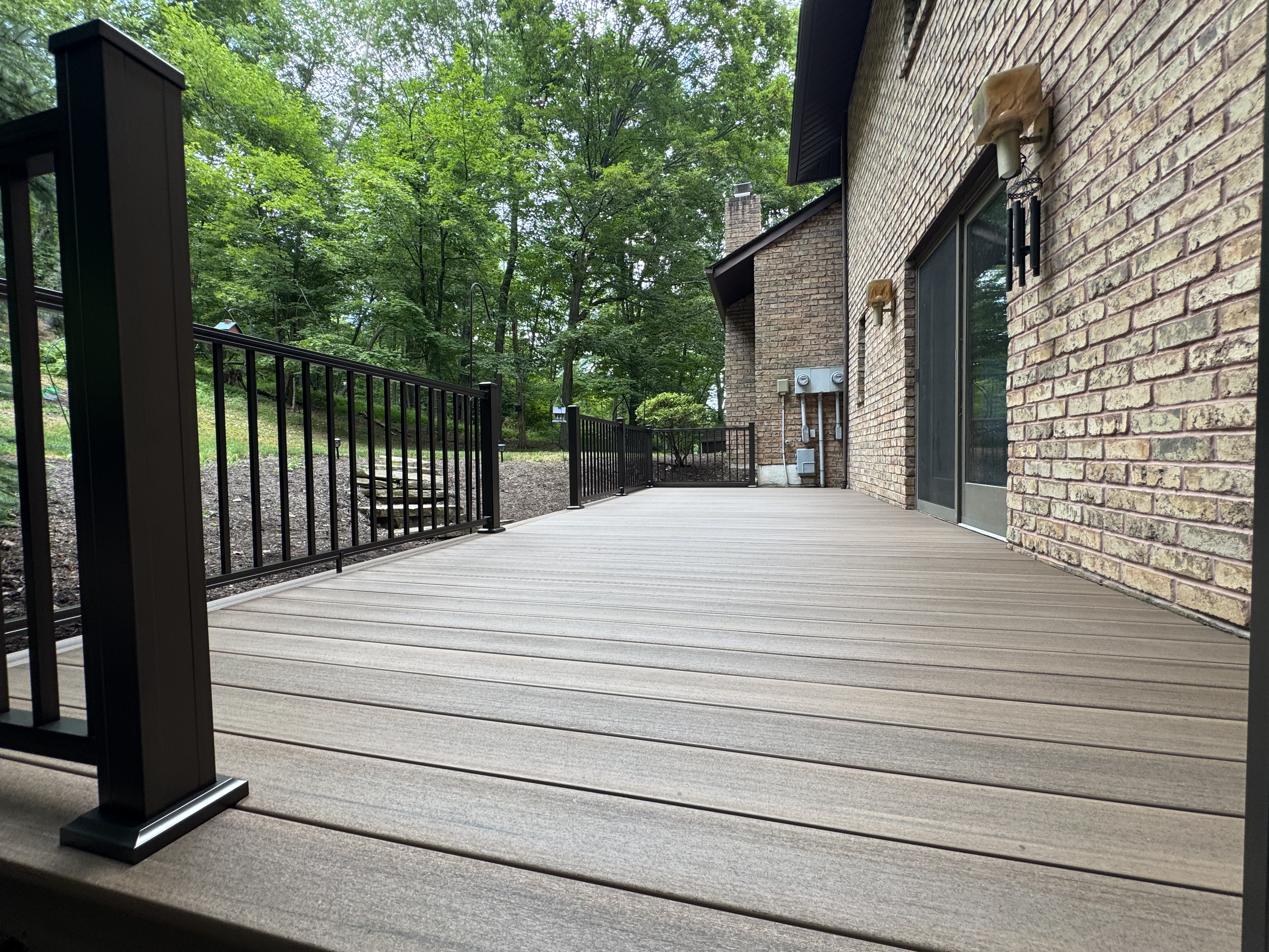 Large deck surface and outdoor living area